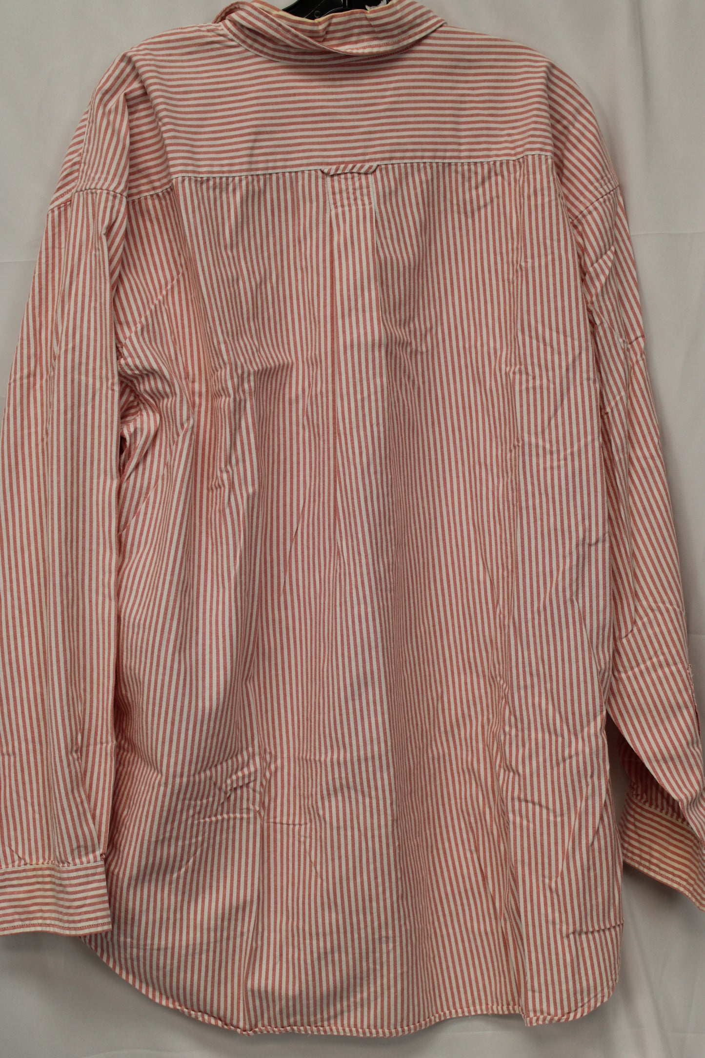 Gap Oxford Striped Long Sleeve Button Up, Pink/White, Men’s XL