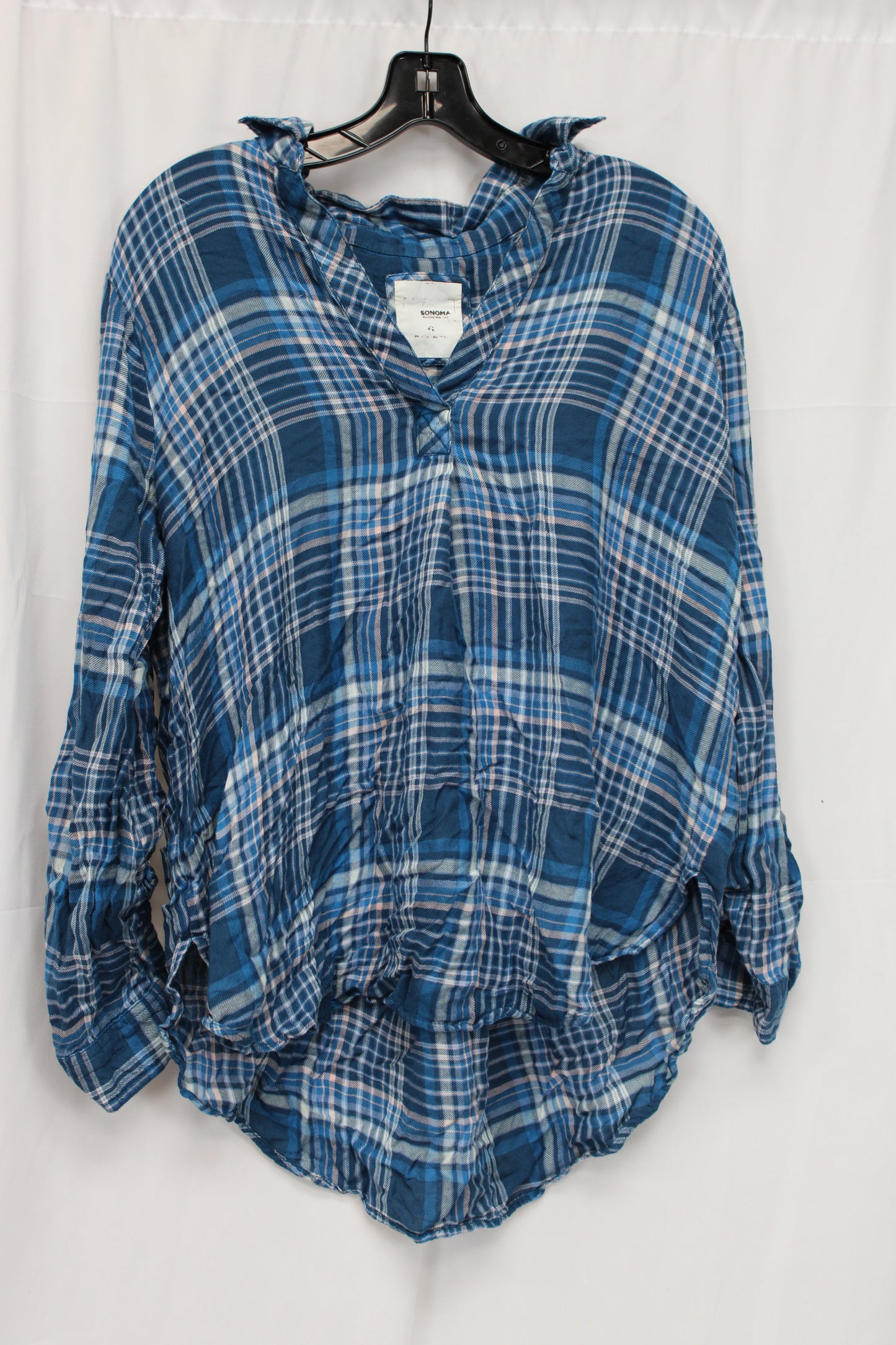 Sonoma Long Sleeve Flannel, Blue, Women’s M