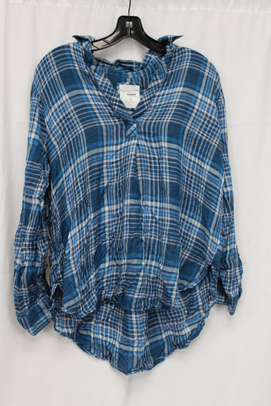 Sonoma Long Sleeve Flannel, Blue, Women’s M