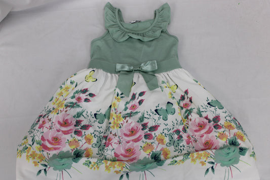 Max & Daisy Floral Bow Dress, Green/Multicolor, Girls 5