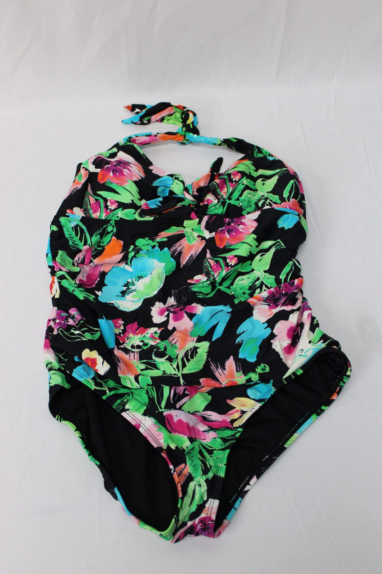 Catalina Tie Front Floral One Piece, Women’s L