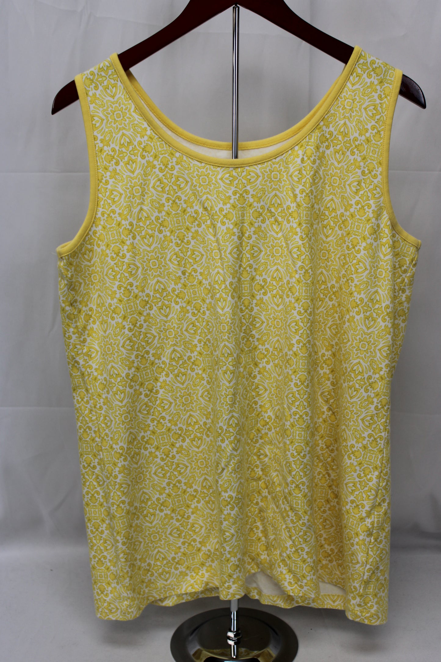 Land’s End Floral Tank Top, Yellow, Women’s XL