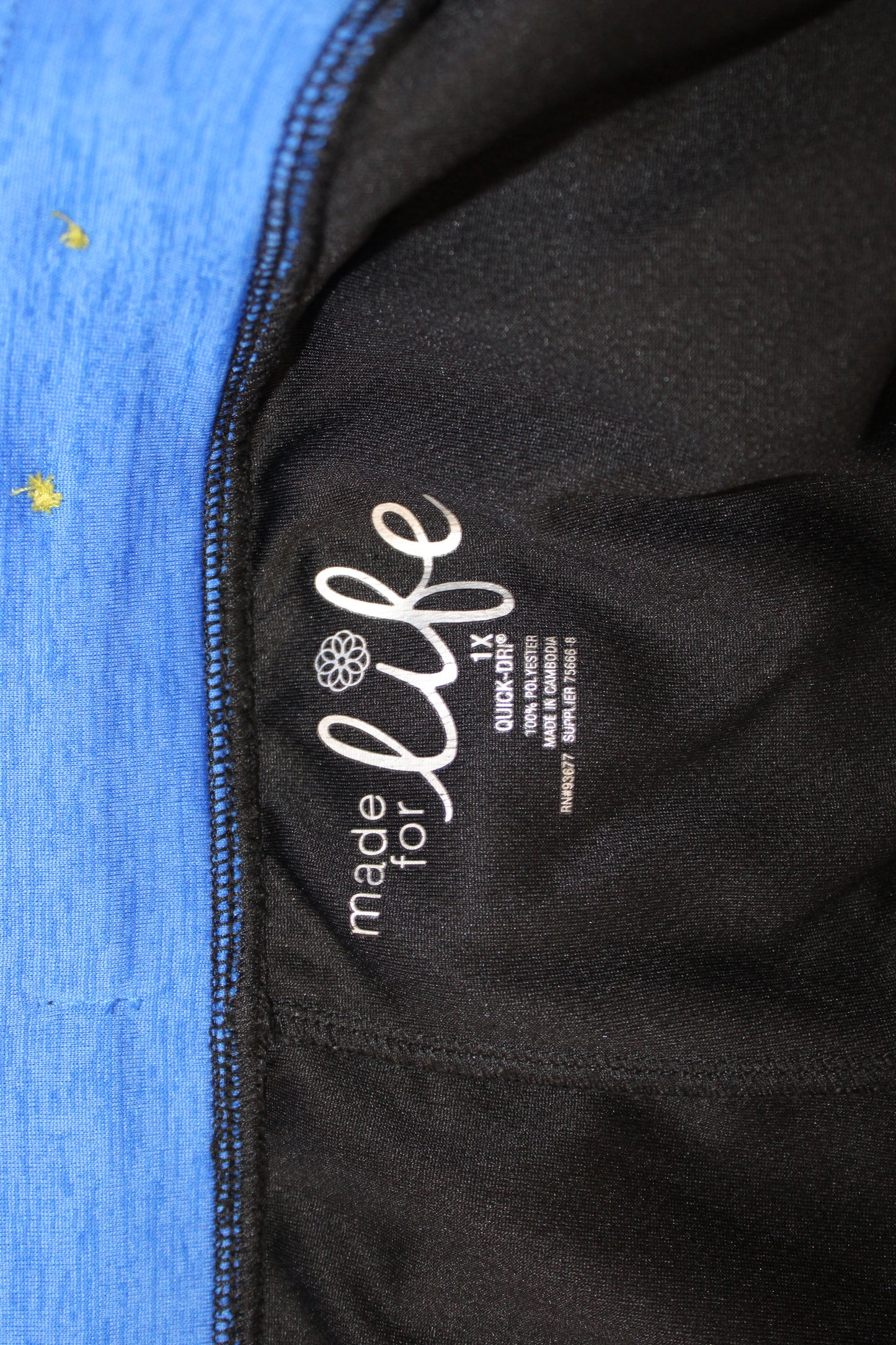 Made for Life Active Capri Leggings, Black/Blue, Women’s XL