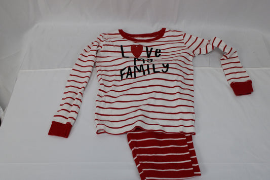 Carter’s Love My Family Striped Pajama Set, Girls M 10
