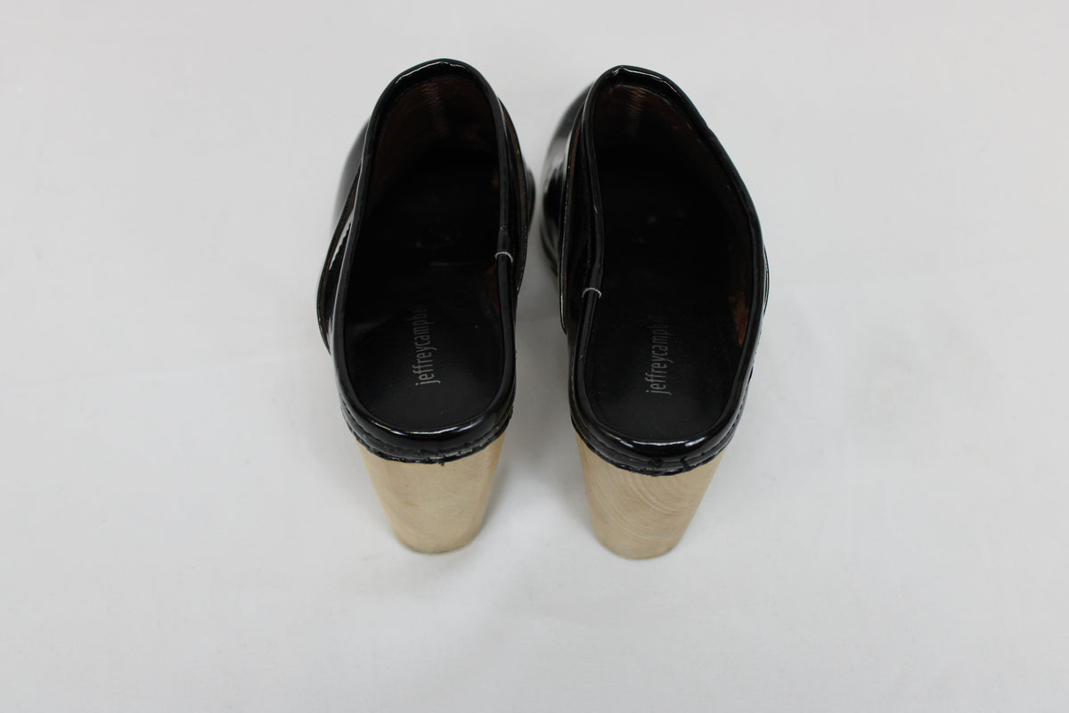 Jeffrey Campbell Patent Leather Slip-on Mule Clogs, Black, Women’s 9