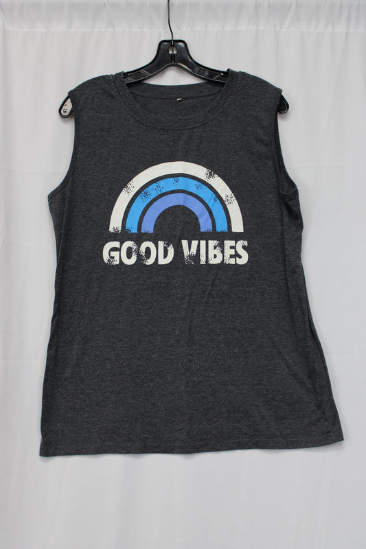 Good Vibes Tank Top, Gray, Men’s L