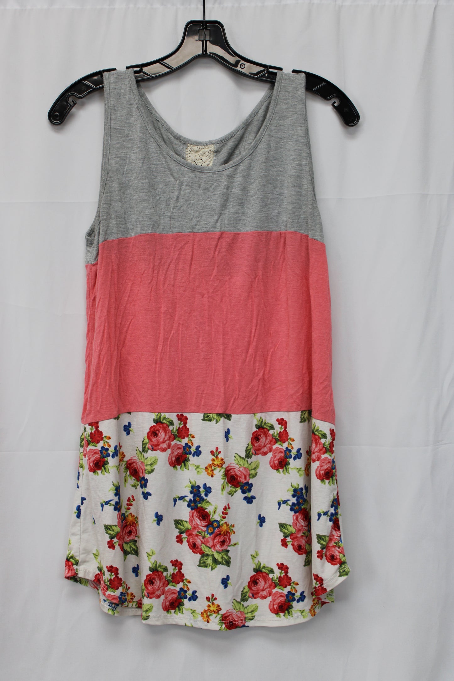 Women’s Color Block Floral Patterned Tank Top, Women’s M