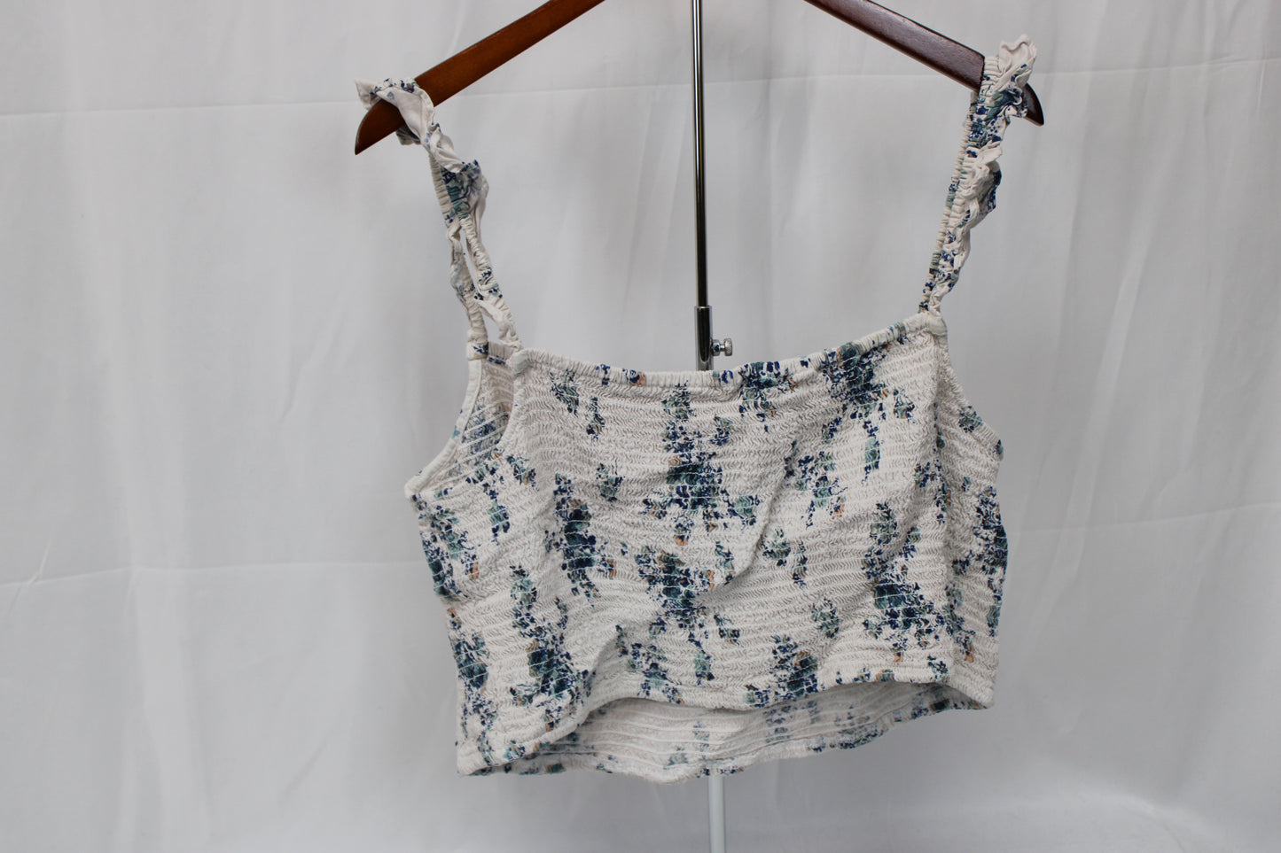Ana Floral Ribbed Cropped Tank Top, Women’s XXL