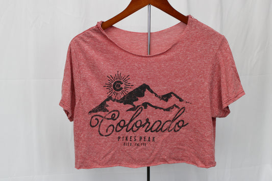 Women’s Colorado Pikes Peak Crop Top, Red, M
