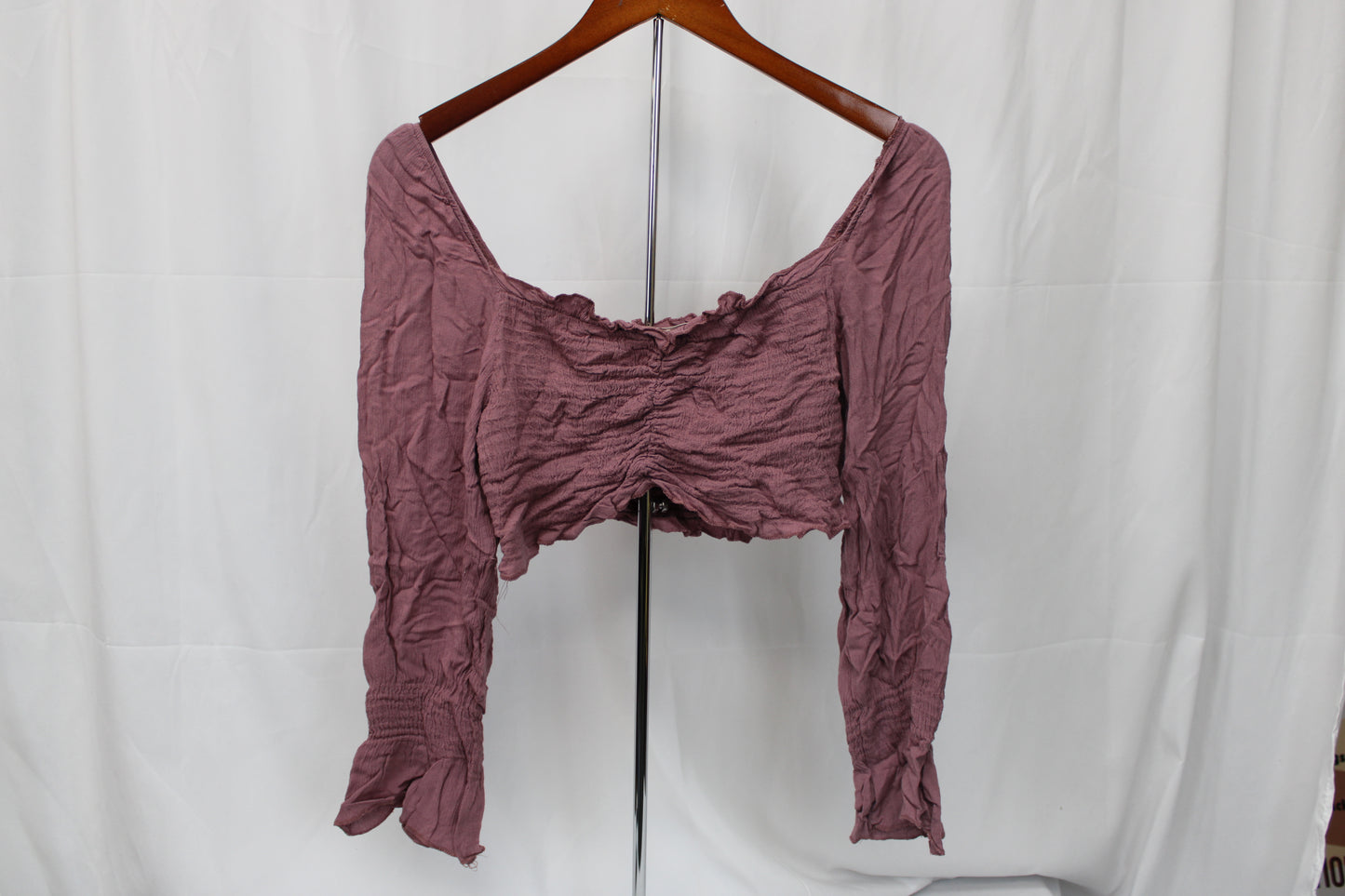 Sim & Sam Cropped Blouse, Mauve, Women’s S
