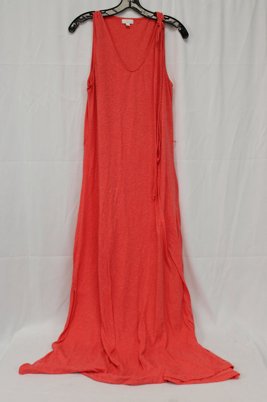 C Floor Length Tank Top Dress, Coral, L