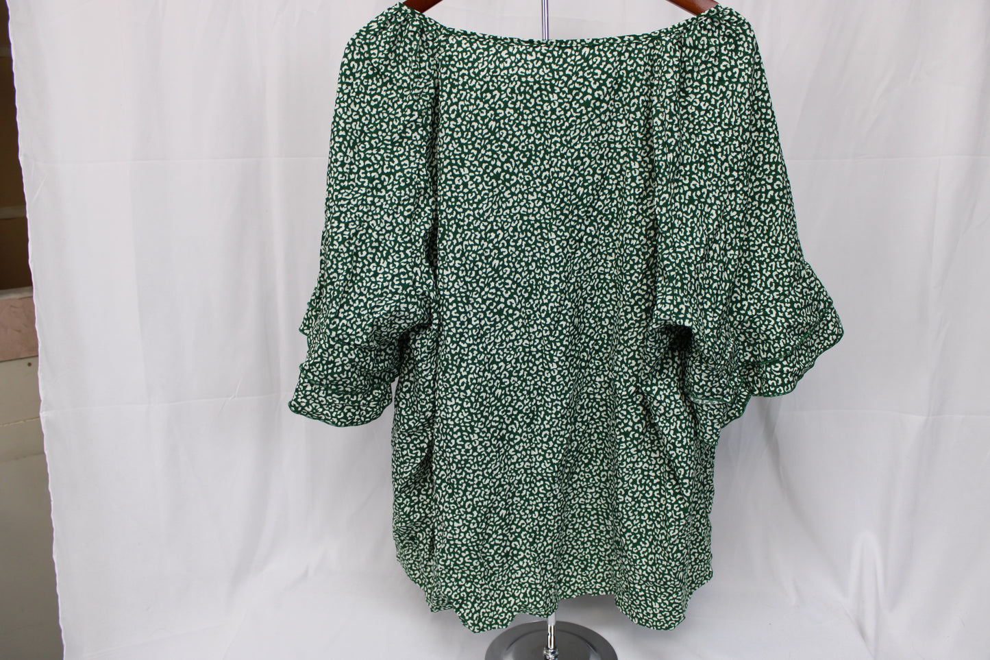 SHEIN Leopard Print Blouse, Green, Women’s XXXL