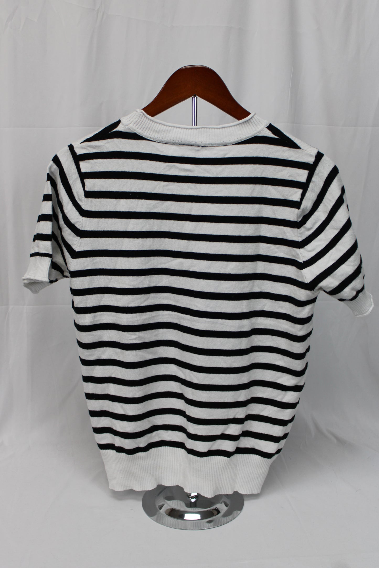 Cielo Stripped Knit Short Sleeve Top, Women’s L