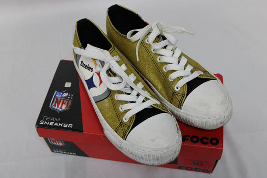 FOCO NFL Steelers Sneaker, Gold, Women’s 10