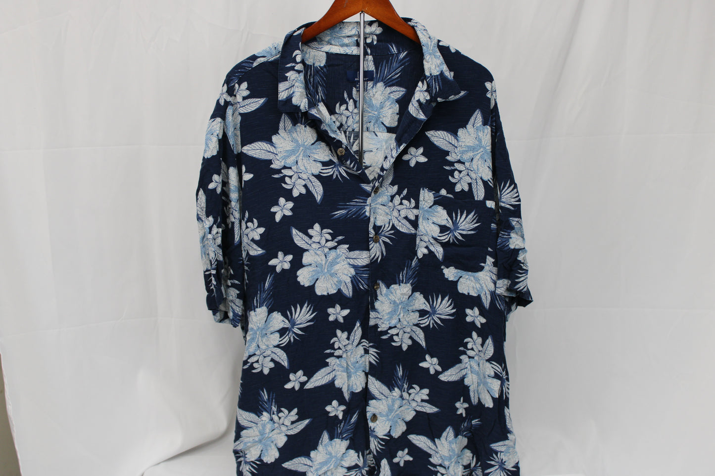 George Short Sleeve Button Down Dress Shirt, Floral Print, Men’s XXXL
