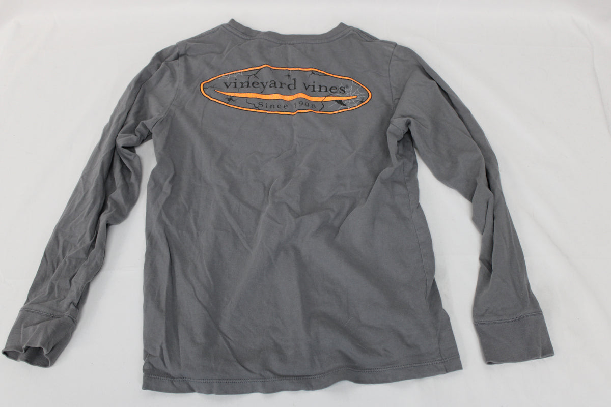 Vineyard Vines Long Sleeve Spiderweb Shirt, Gray, Youth S