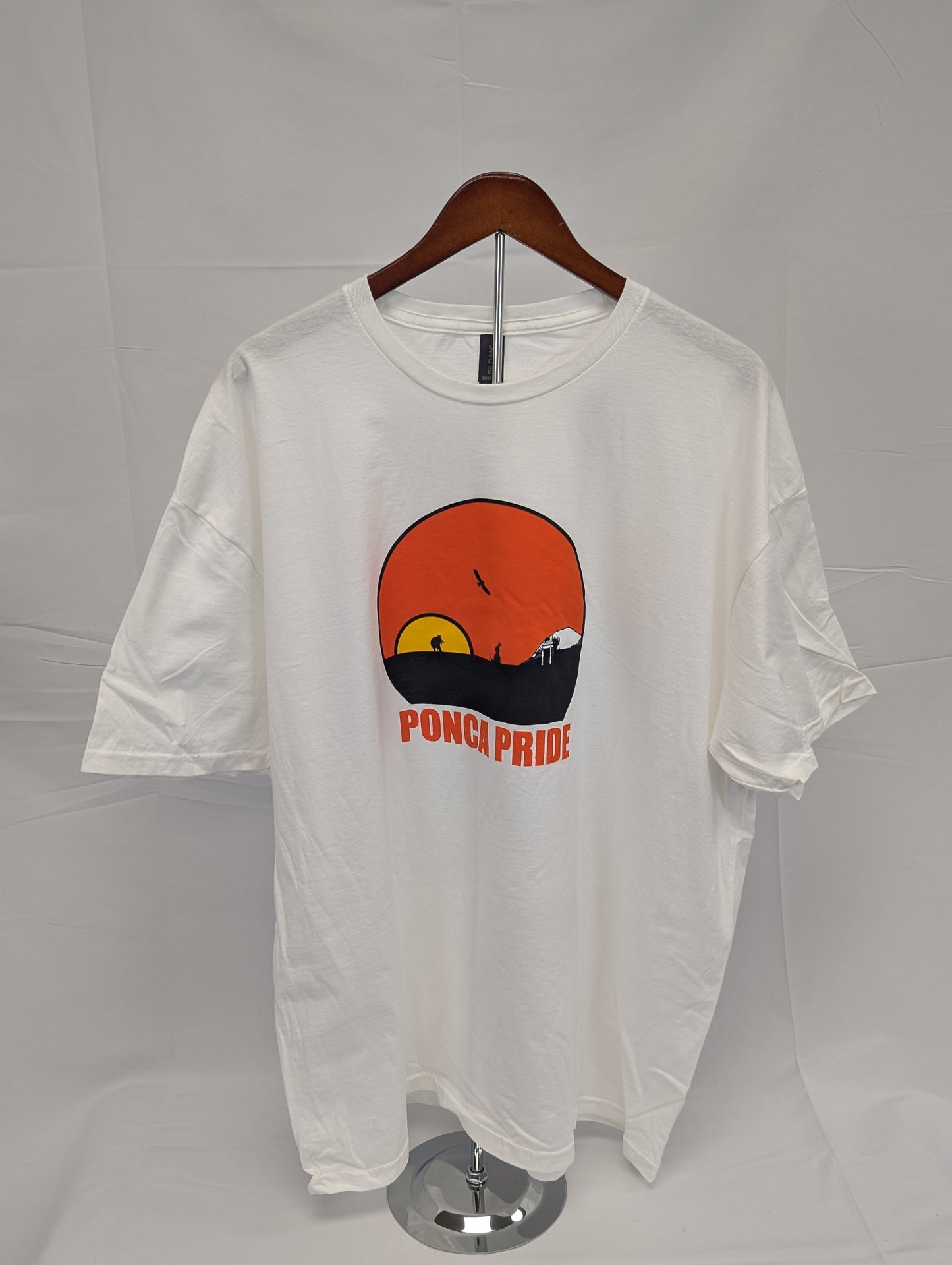 Ponca Pride landmark graphic t-shirt, white, Adult S-3XL