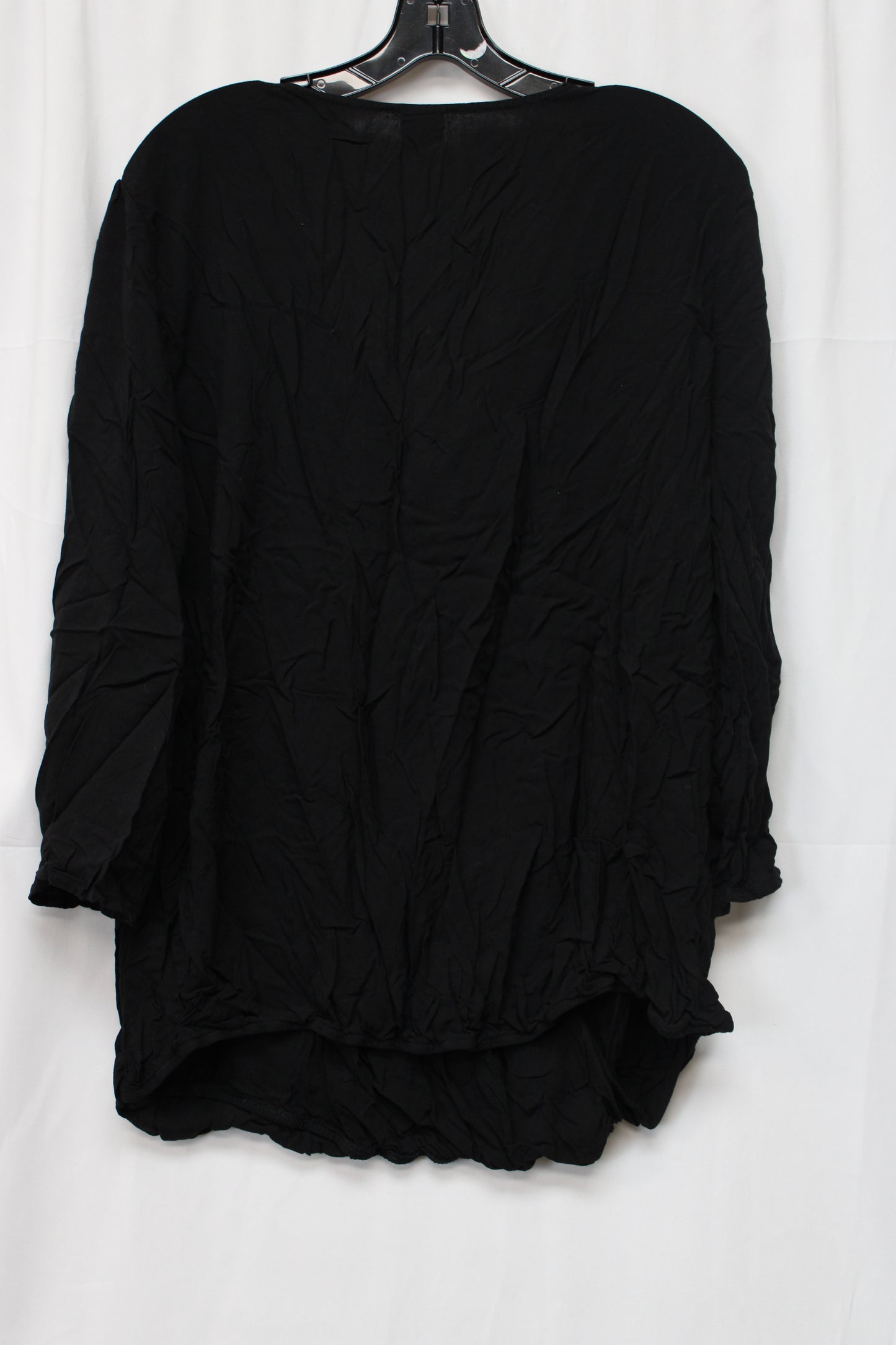 Faded Glory Long Sleeve Blouse, Black, Women’s XXXL