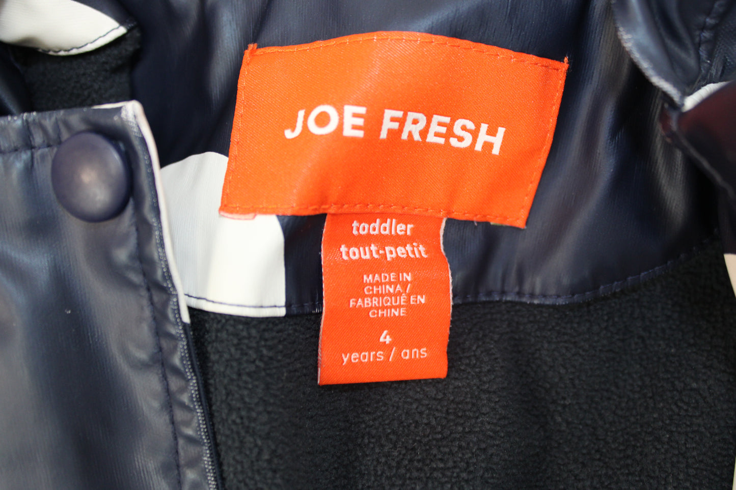 Joe Fresh Polka Dot Rain Jacket, Navy, Girls 4T