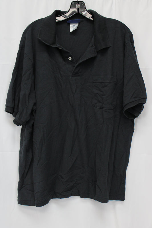 Puritan Athletic Polo Shirt, Black, Men’s XL