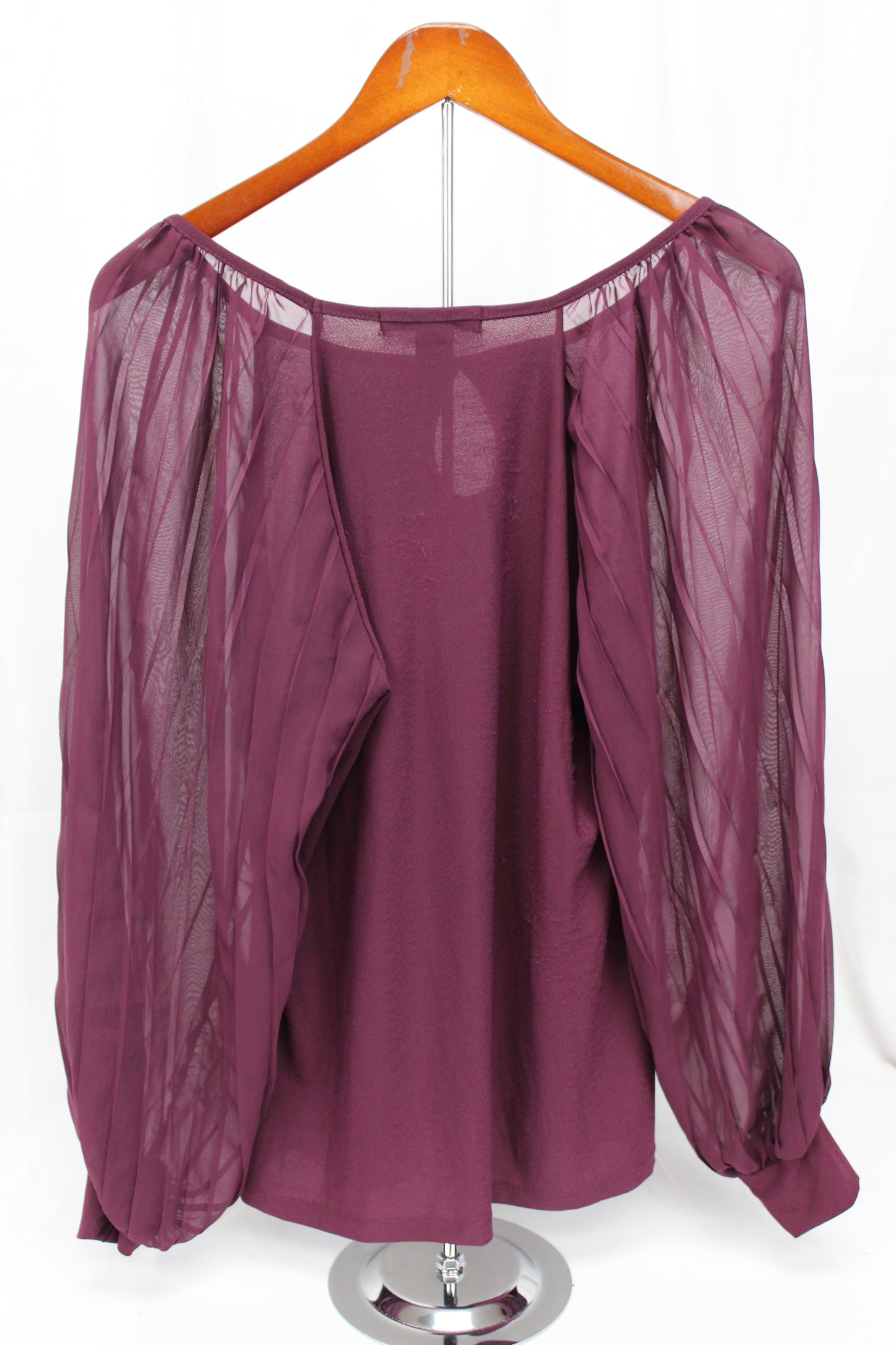 A love Story Sheer Burgundy Blouse, Women’s L
