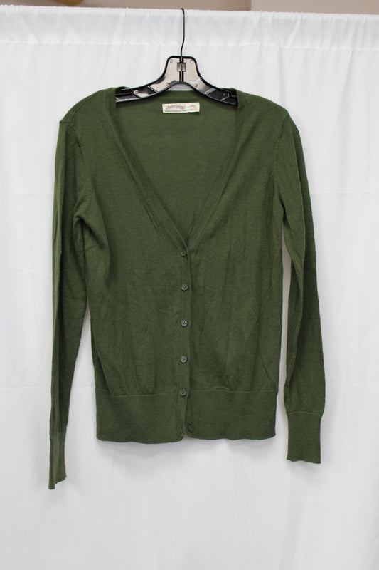 Faded Glory Button Up Cardigan, Green, Women’s S