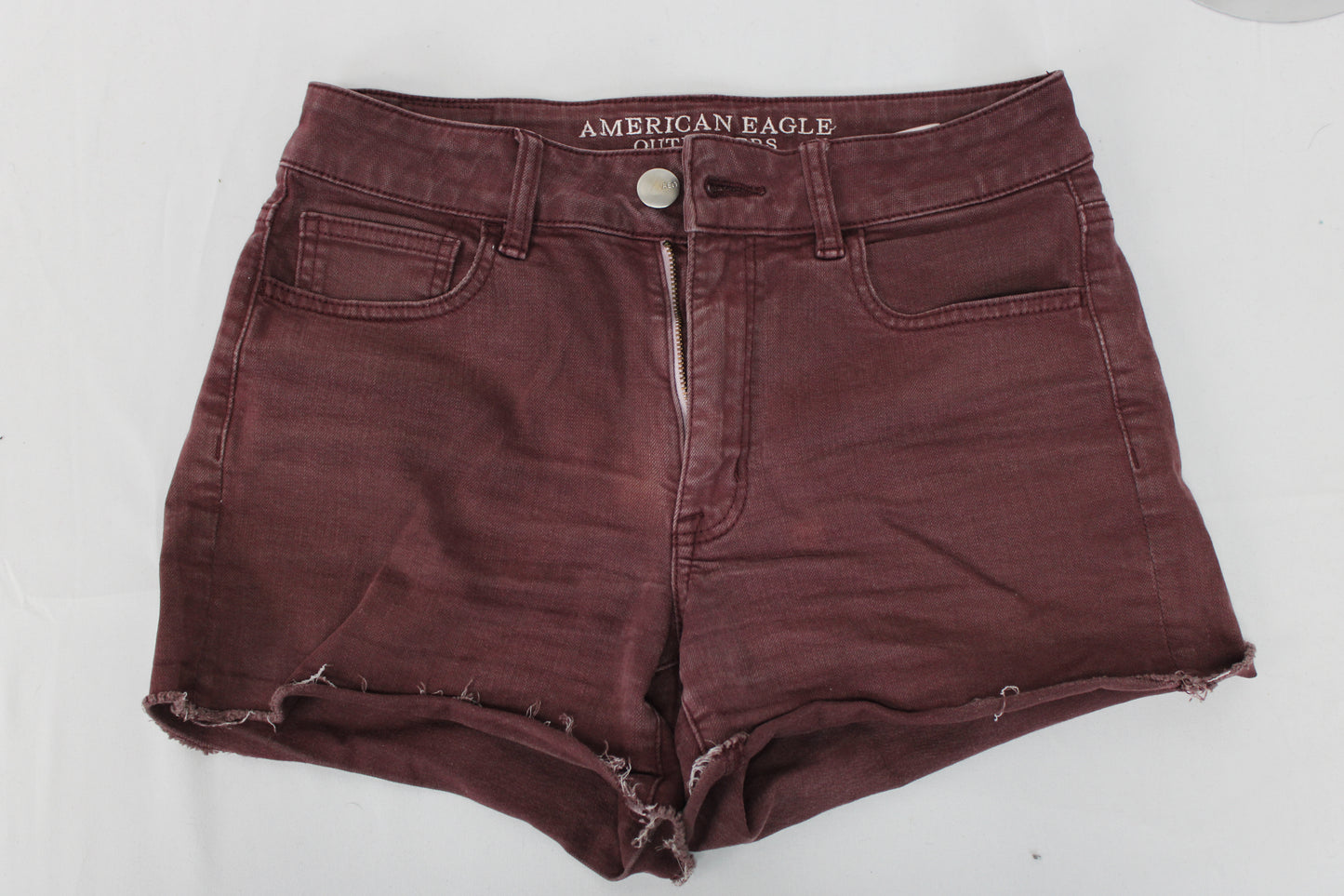 American Eagle High Rise Shorts, Burgundy, Women’s S