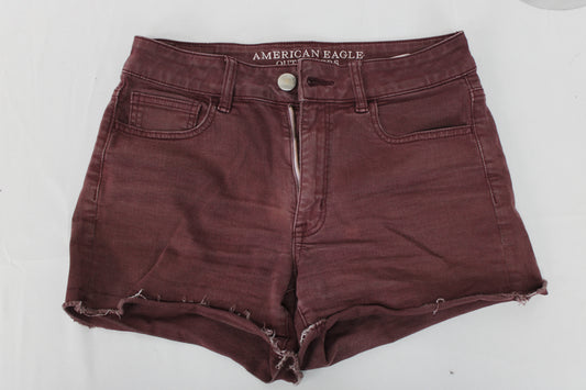 American Eagle High Rise Shorts, Burgundy, Women’s S