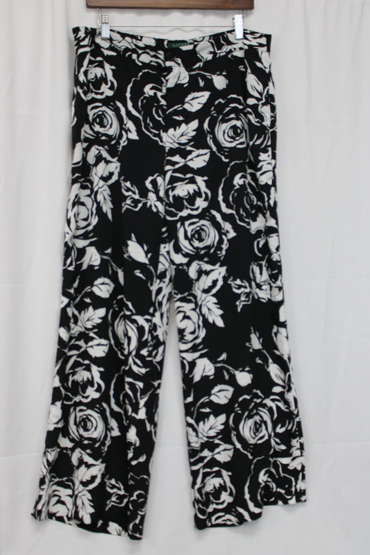 Ralph Lauren Rose Pants, Black/White, Women’s 14 Petite