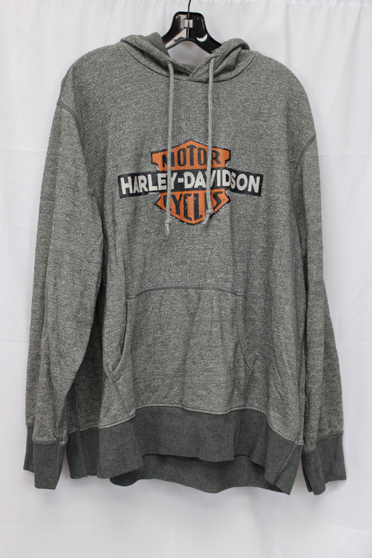 Harley Davidson Long Sleeve Hoodie, Gray, Men’s XXL
