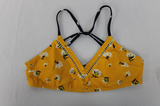 Floral Swimsuit Top, Yellow, Women’s L