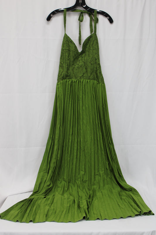 Women’s Floor Length Corset Dress, Green, XS