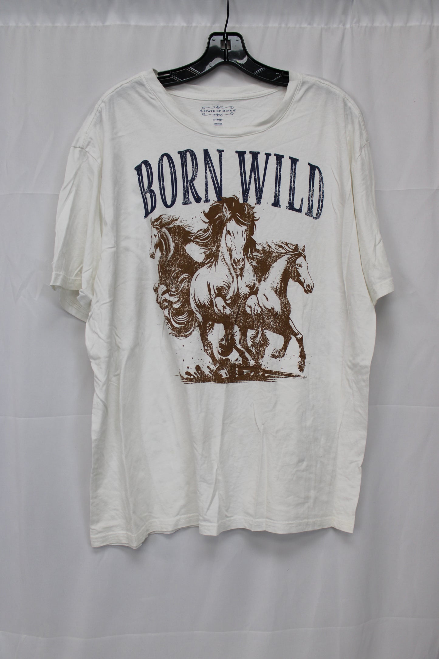 State of Mine Born Wild T-Shirt, White, Men’s XL