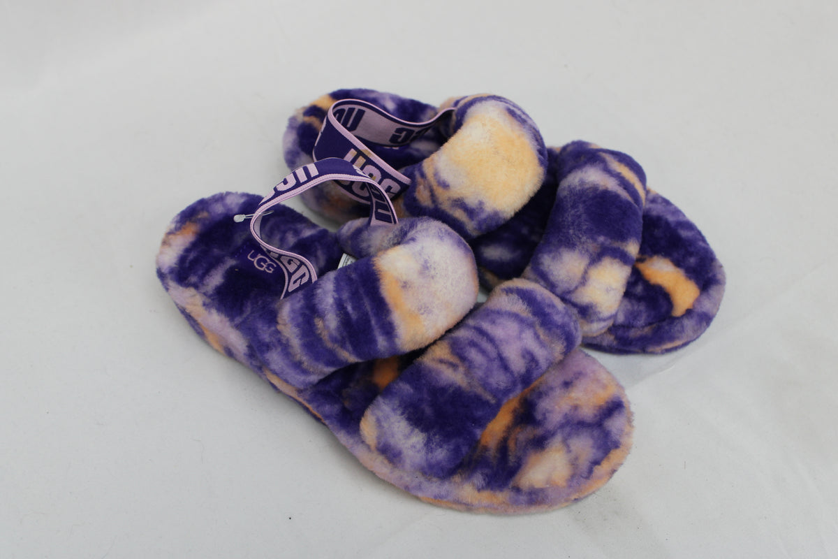 UGG Tie Dye Slippers, Purple/Orange, Women’s 8