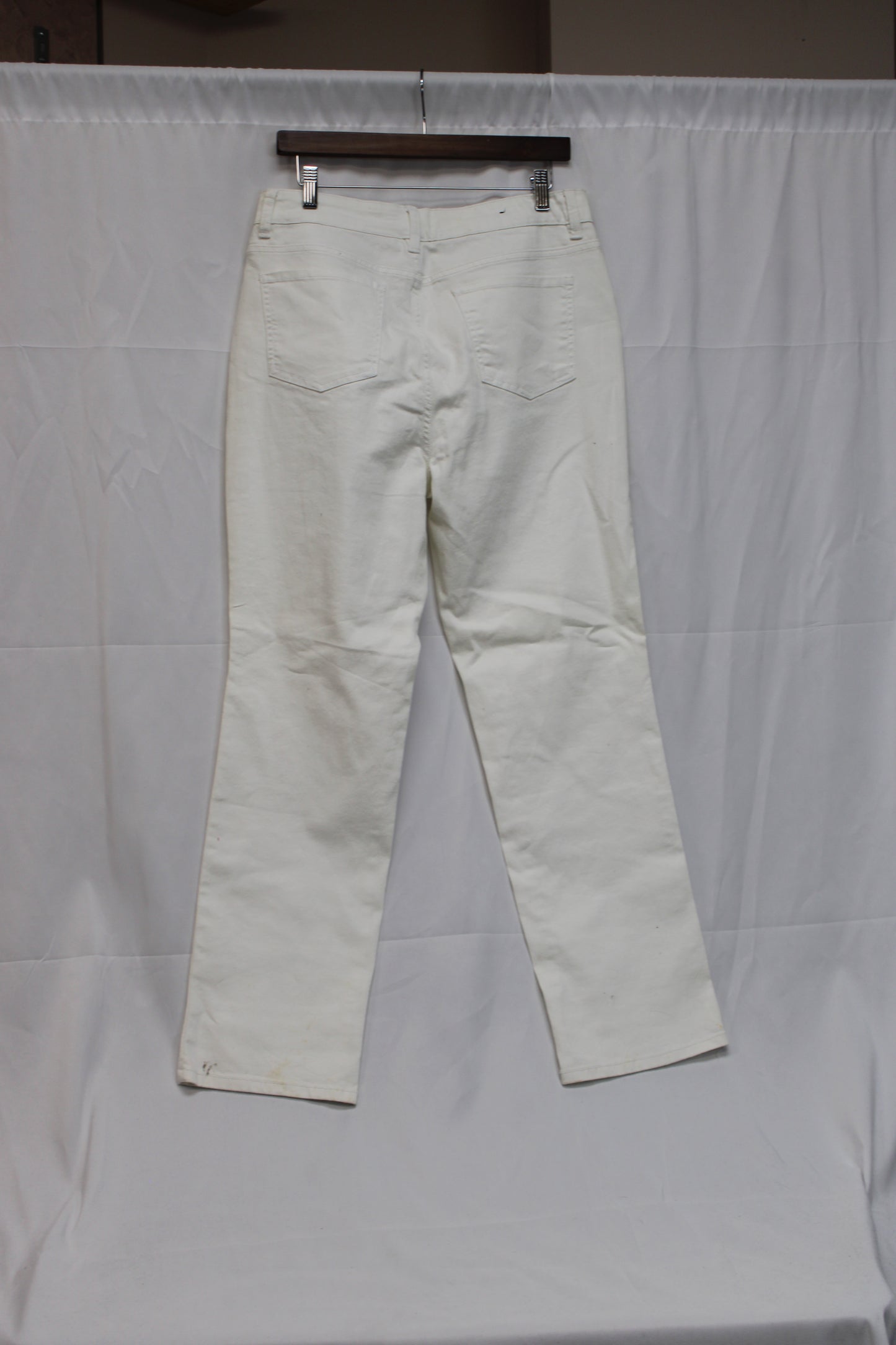 Basic Editions Straight Leg Pants, White, Women’s 10