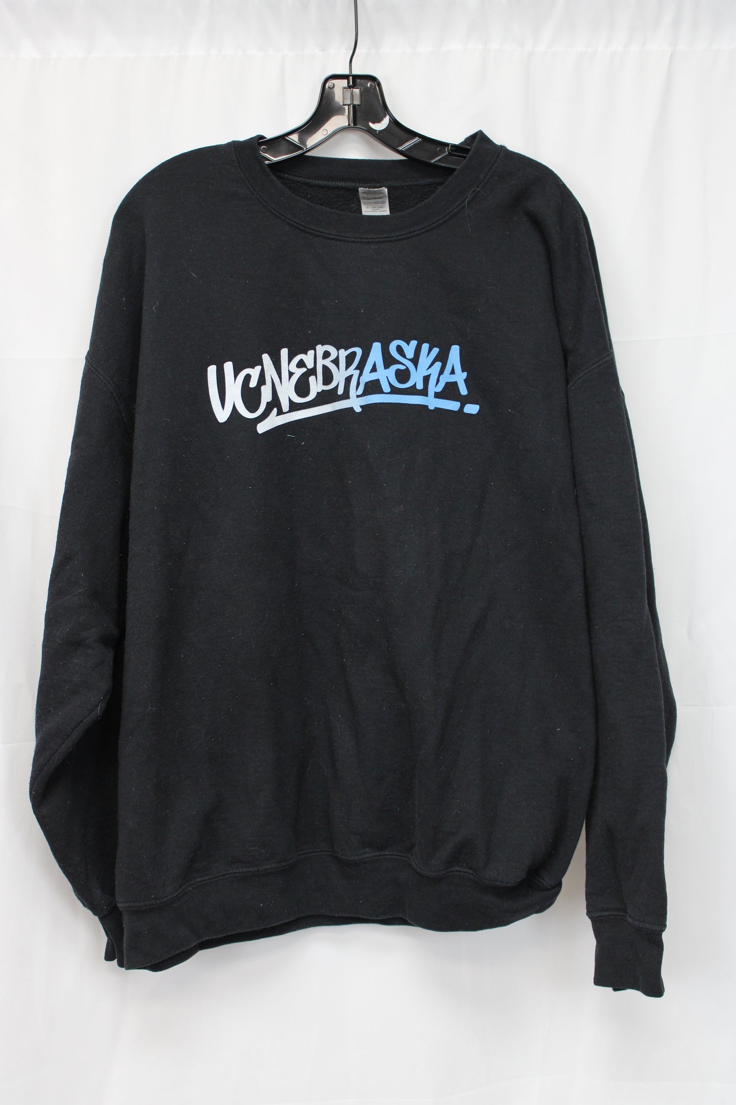 Gildan UC Nebraska Long Sleeve Crewneck, Black, Men’s XL