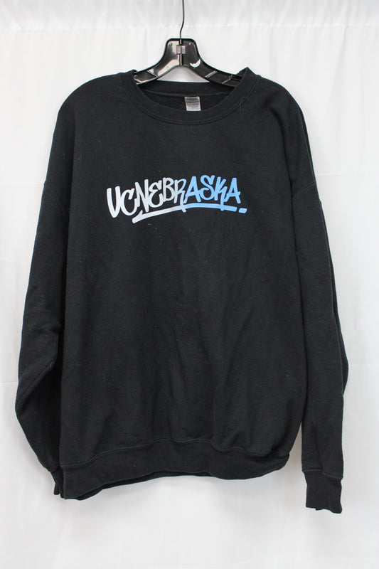 Gildan UC Nebraska Long Sleeve Crewneck, Black, Men’s XL