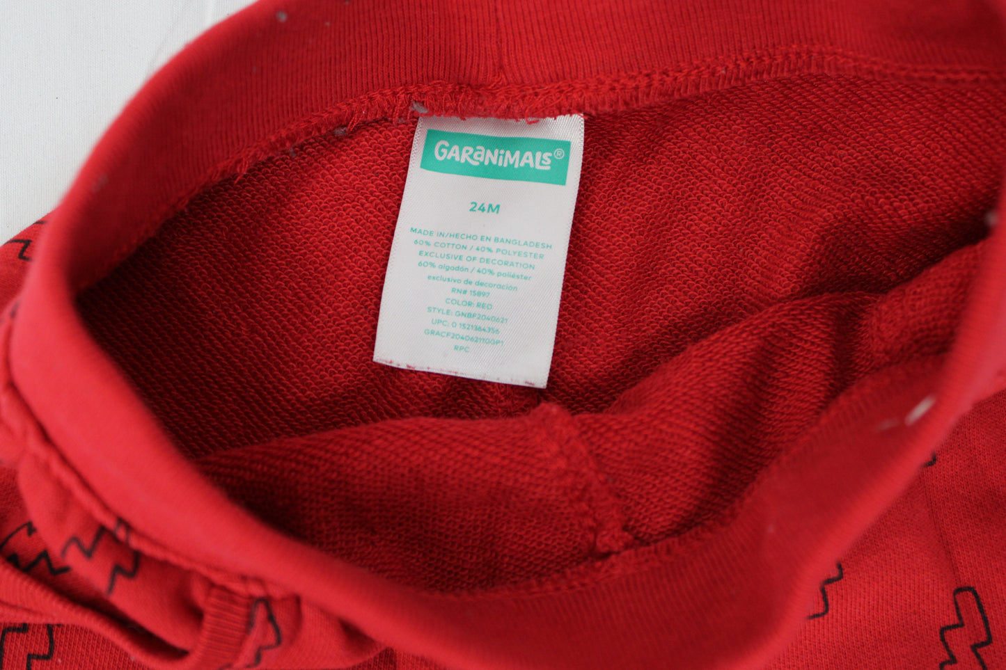 Garanimals Lightning Patterned Pants, Red, Infants 24M