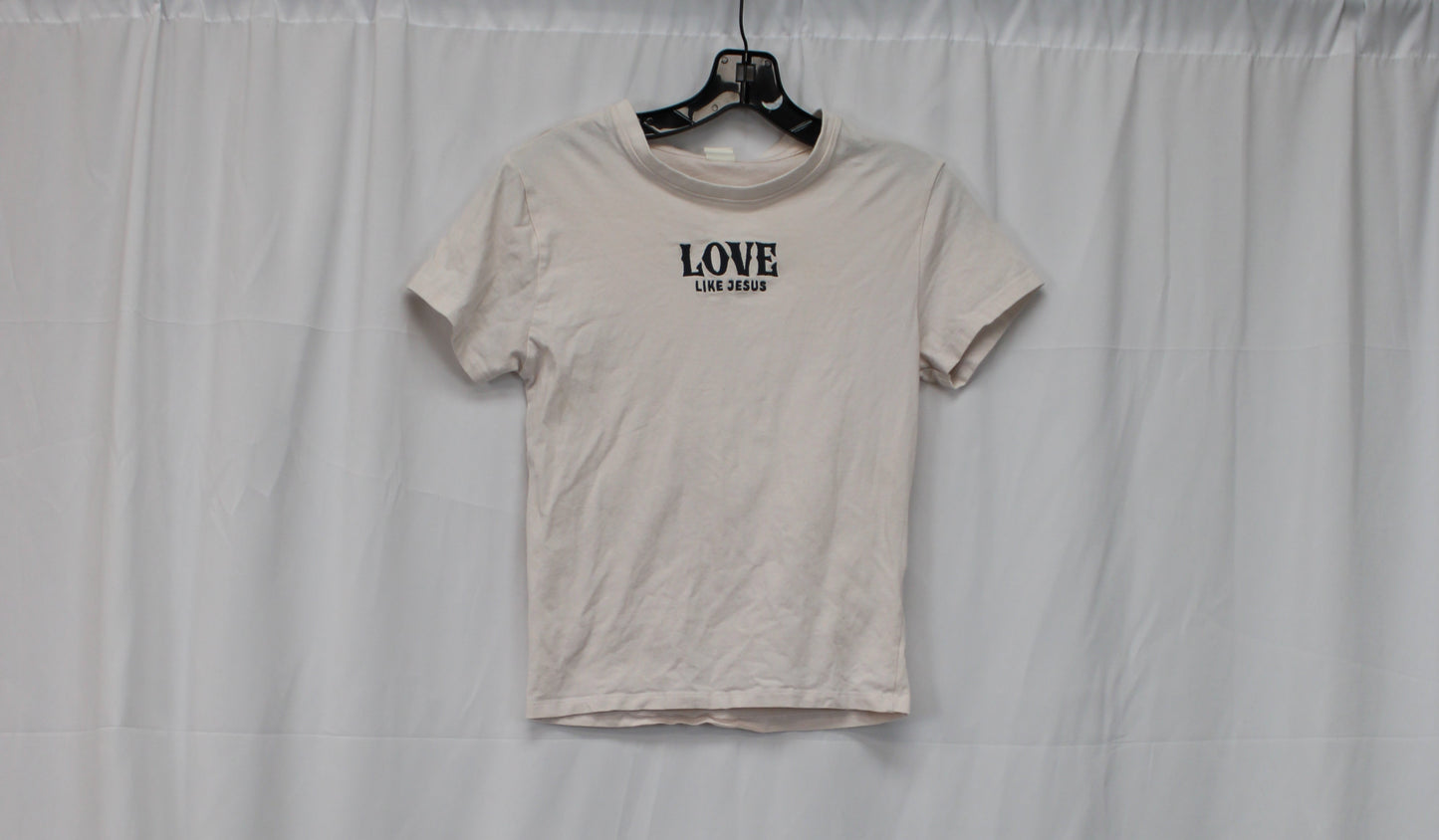 Vibe’n Love Like Jesus Short Sleeve T-Shirt, Cream, Women’s M