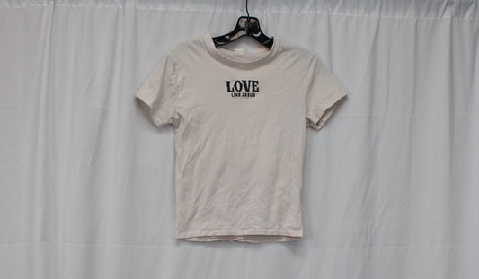 Vibe’n Love Like Jesus Short Sleeve T-Shirt, Cream, Women’s M