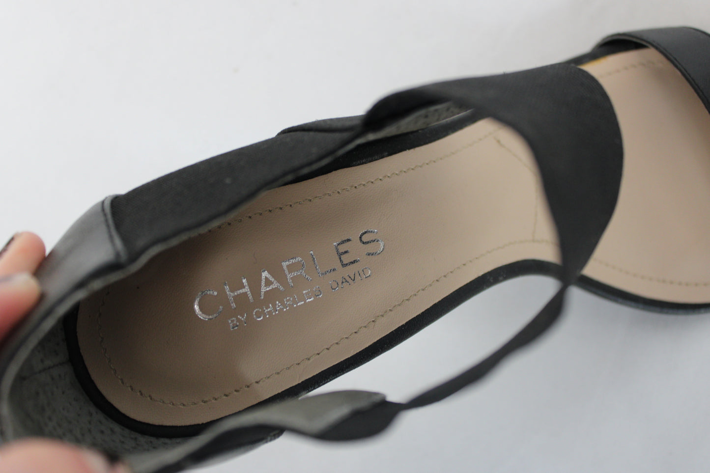 Charles David Open Toe Heels, Black, Women’s 9.5