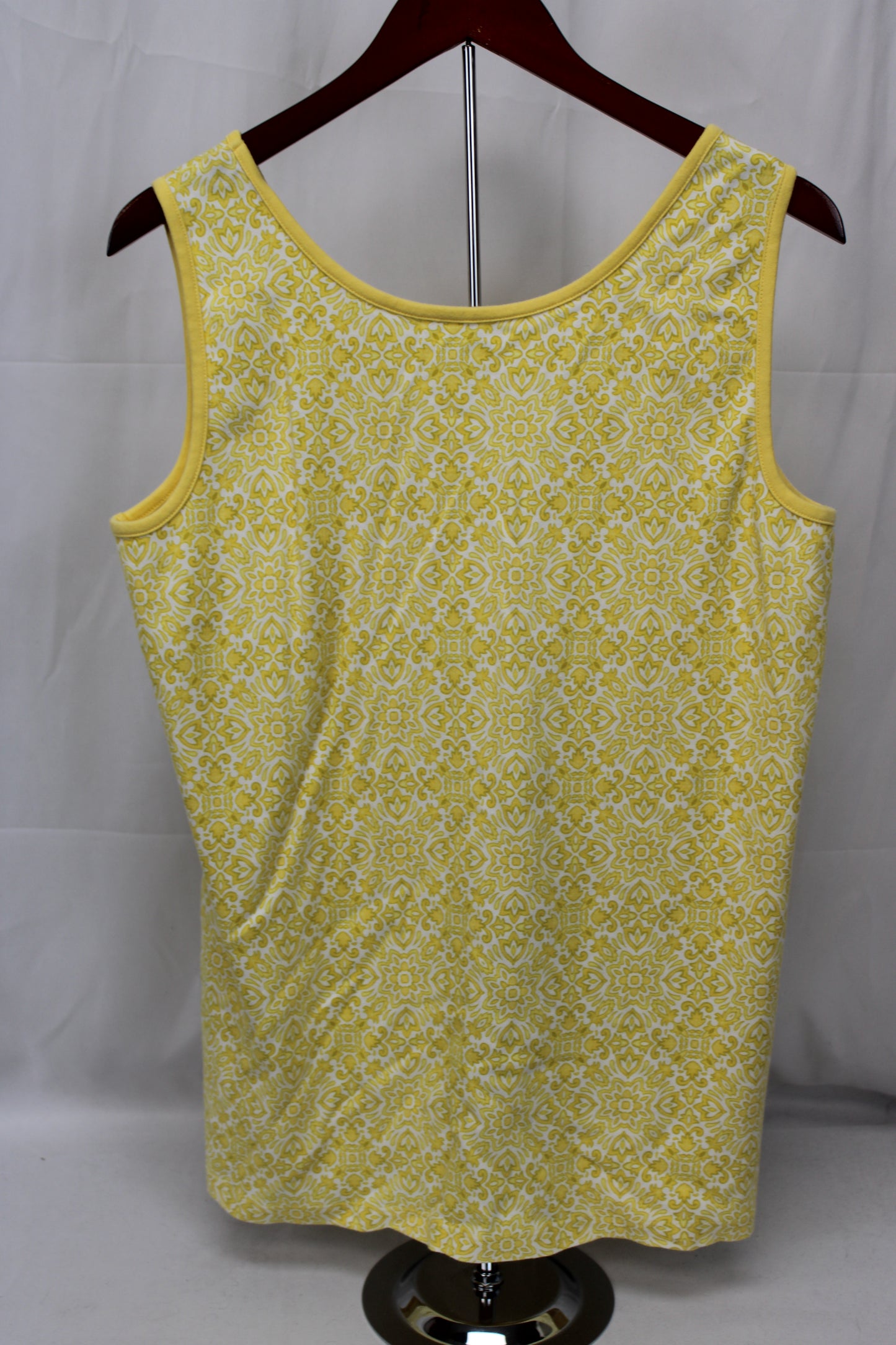 Land’s End Floral Tank Top, Yellow, Women’s XL