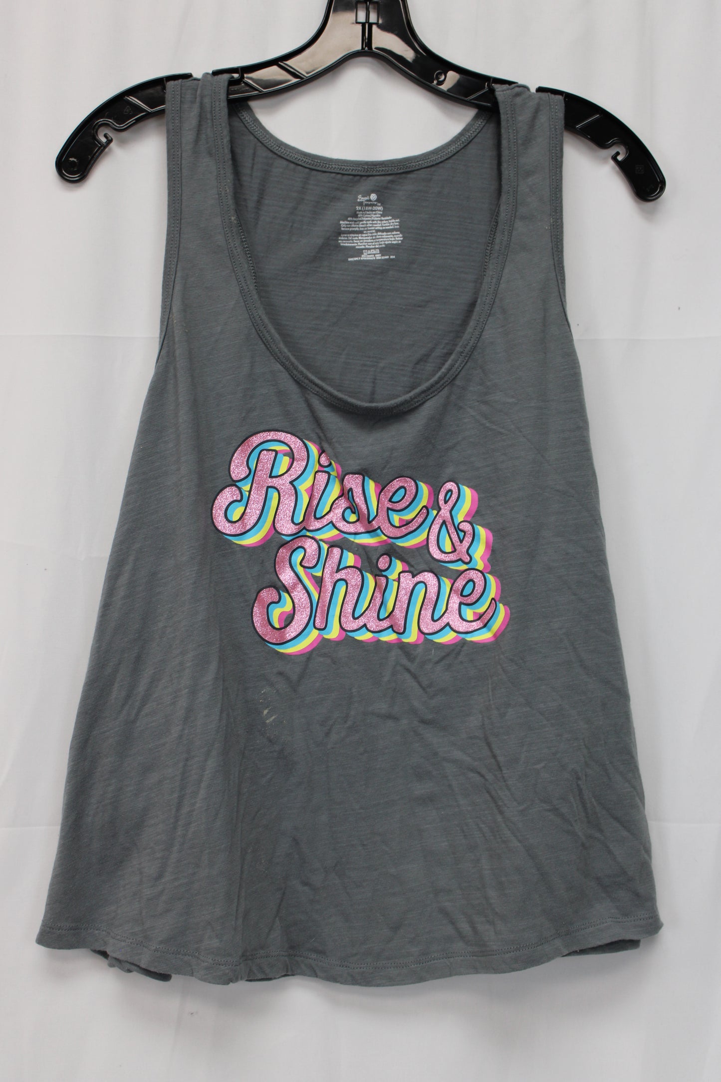 Secret Treasures Rise & Shine Tank Top, Gray, Women’s XXL