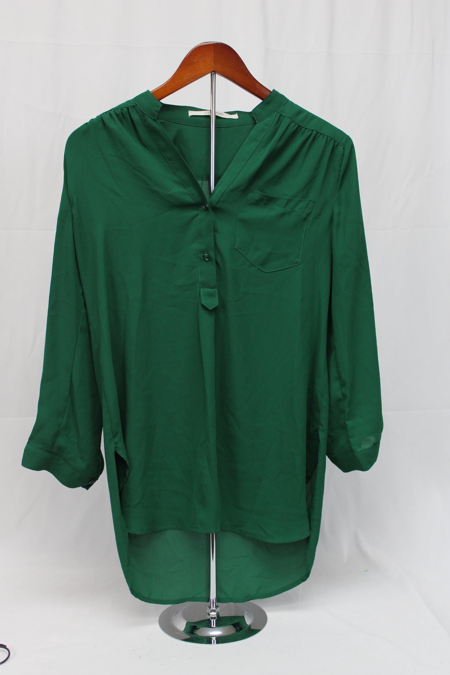 41 Hawthorn Long Sleeve Buttoned Blouse, Green, Women’s S