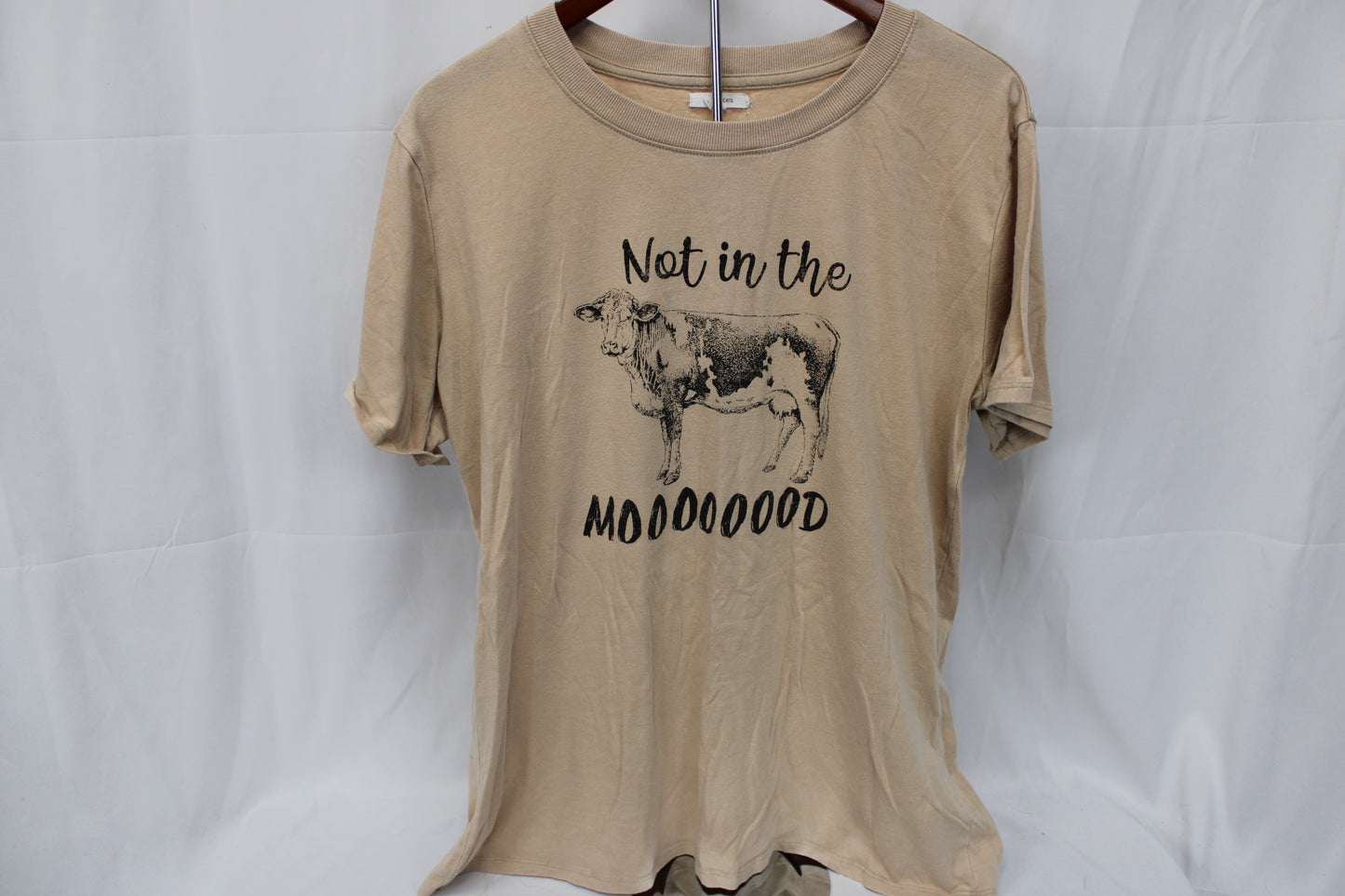 Maurices Not in the Moooood T-Shirt, Beige, Women’s L