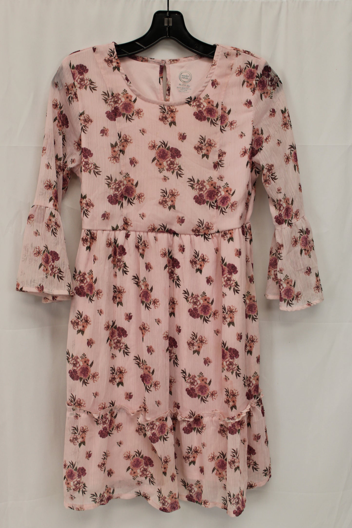 Wonder Nation Floral Dress, Pink, Girls XL