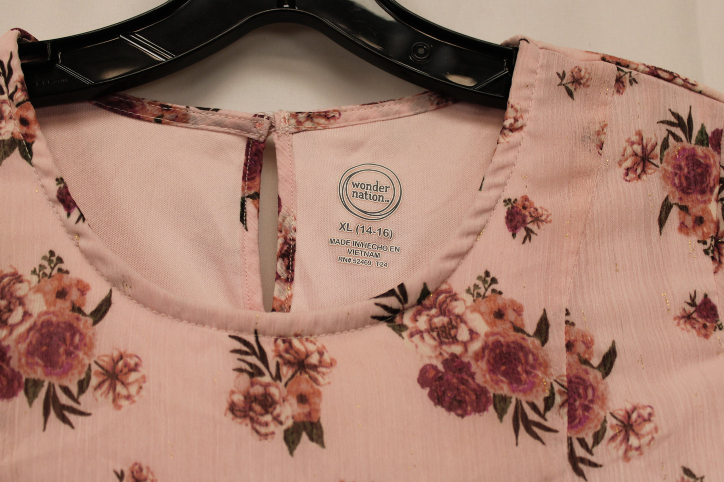 Wonder Nation Floral Dress, Pink, Girls XL