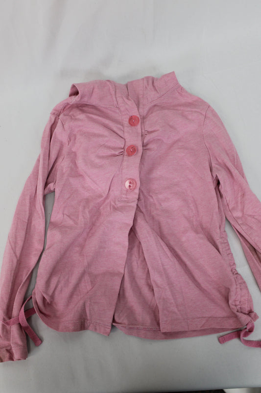 L.L. Bean Hooded Button Up Shirt, Pink, Girls L(6/7)