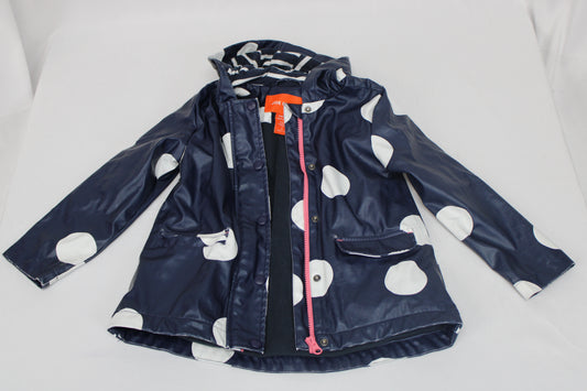 Joe Fresh Polka Dot Rain Jacket, Navy, Girls 4T