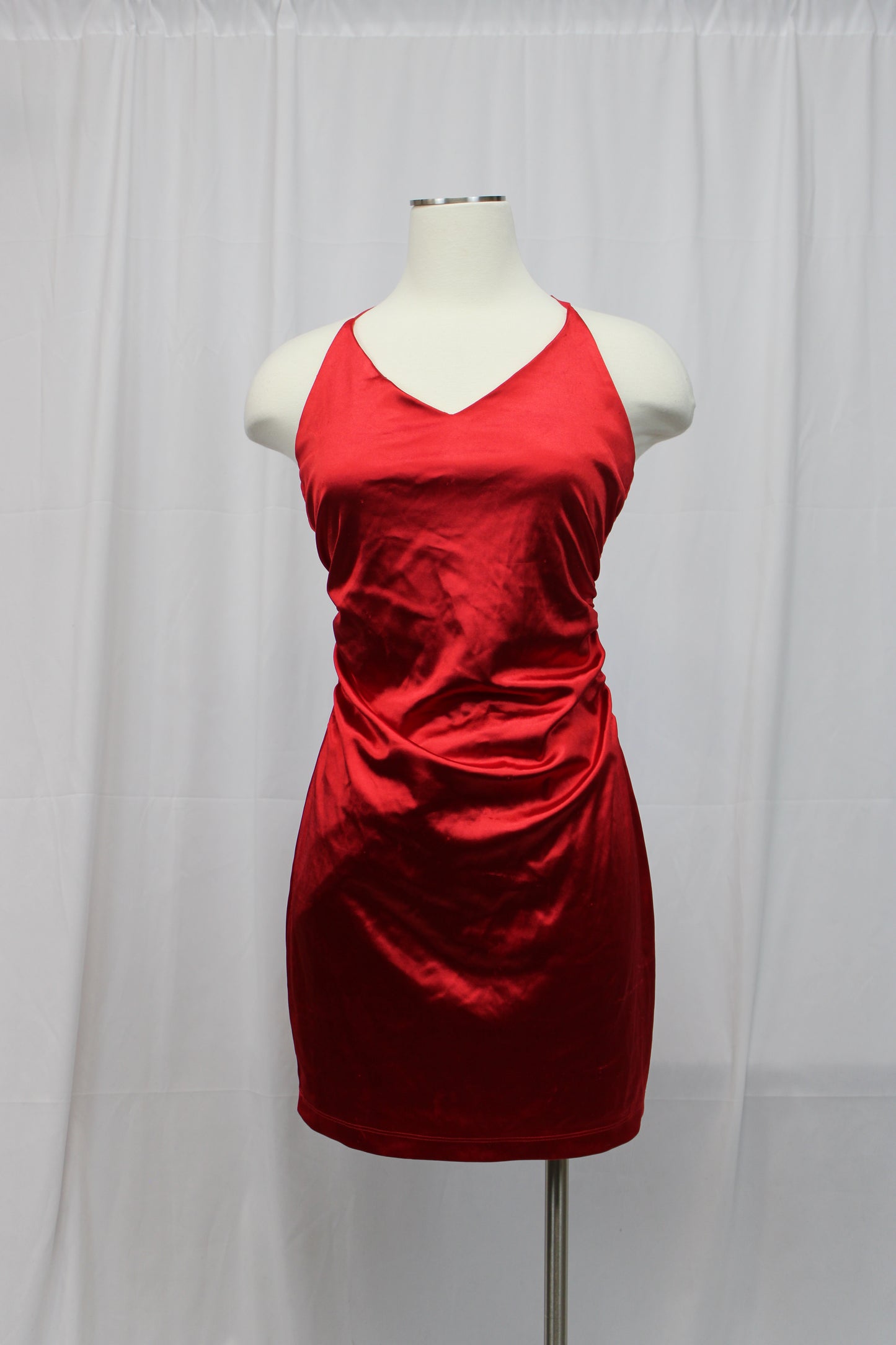 Honey & Rosie Spaghetti Strap Mini Dress, Red, Women’s M